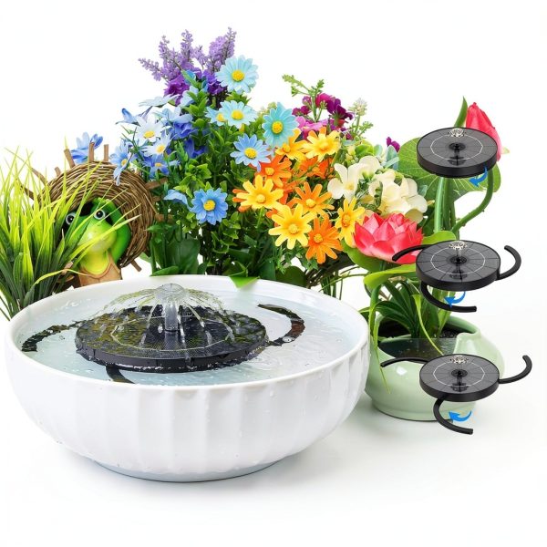 AISITIN Solar Fountain 3.5W Black Plastic Pond Fountain-2