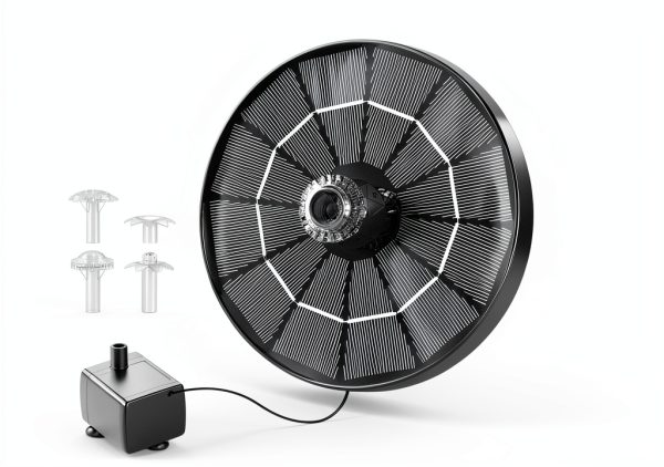 AISITIN Solar Fountain 3.5W Black Plastic Pond Fountain-8