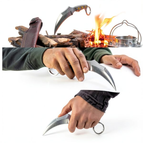 Grand Way Karambit Knife Stainless Steel Tactical Fixed-8