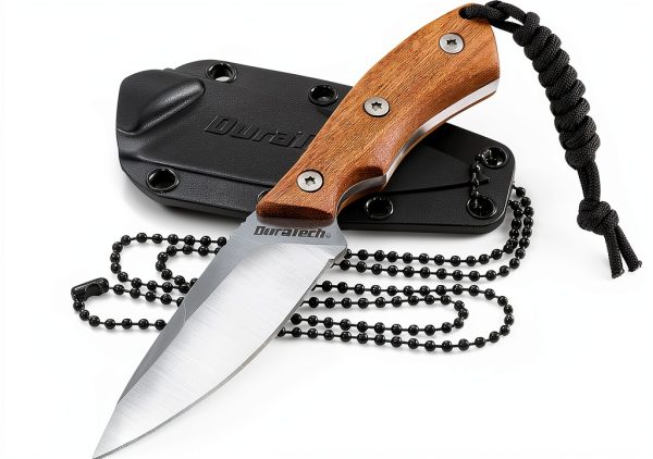 DURATECH Compact Fixed Blade Knife Stainless Steel Wood-0