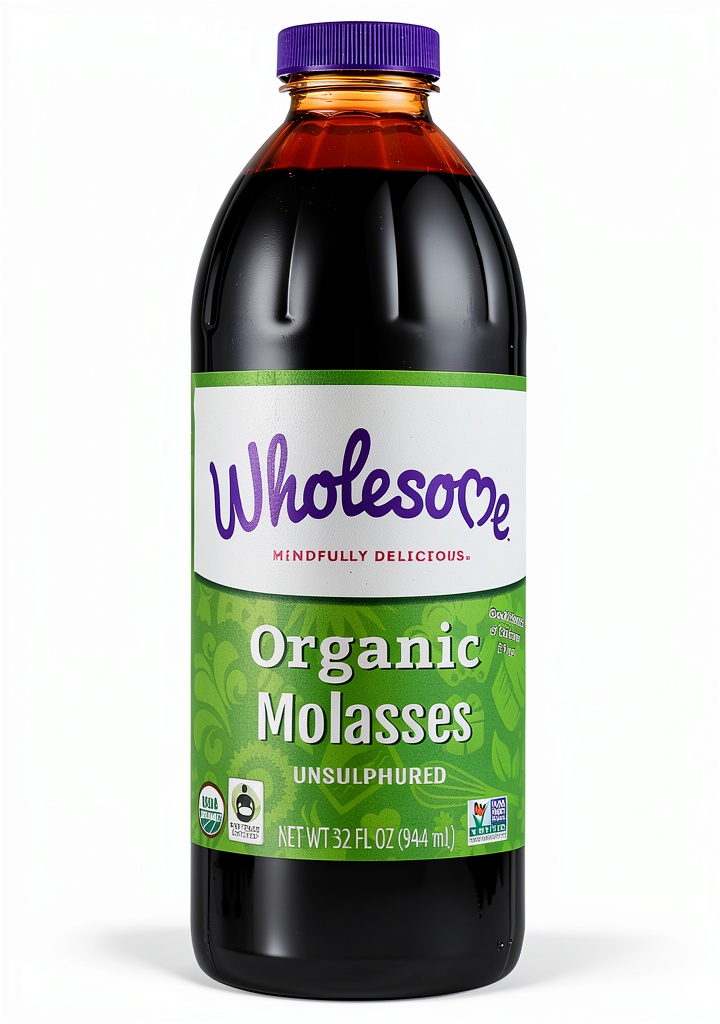 Grandma's Molasses Unsulfured bottle displayed in a kitchen setting