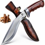 Kukri Knife Purple Dragon High Carbon Steel Wood Handle-0