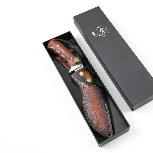 Kukri Knife Purple Dragon High Carbon Steel Wood Handle-6