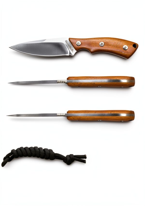DURATECH Compact Fixed Blade Knife Stainless Steel Wood-3