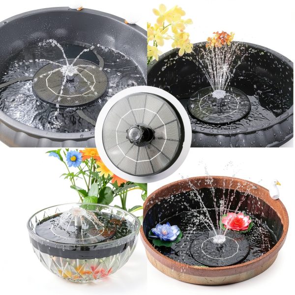 AISITIN Solar Fountain 3.5W Black Plastic Pond Fountain-4