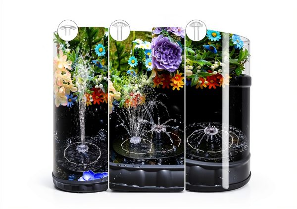 AISITIN Solar Fountain 3.5W Black Plastic Pond Fountain-3