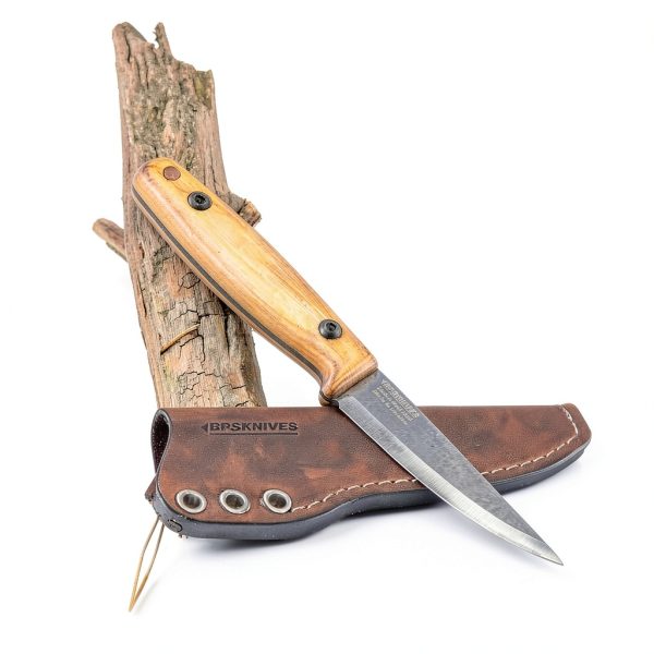 BPS Finn Lite Carbon Steel Camping Knife Wood Handle-5