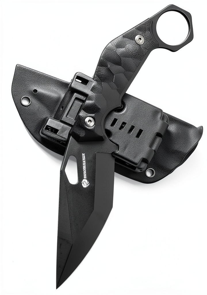 DRACHENADER survival knife with full tang blade and sheath