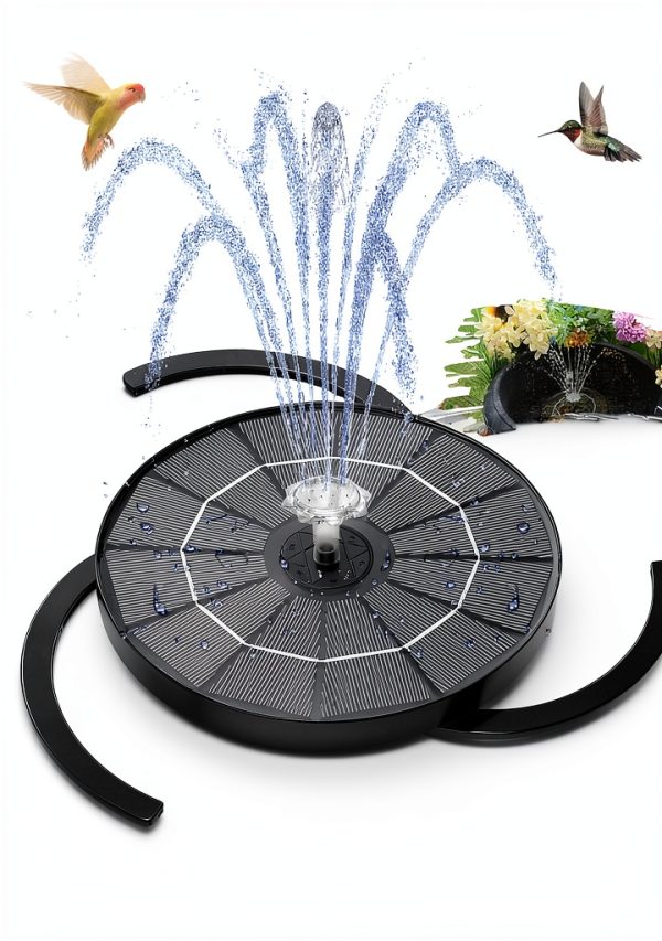 AISITIN Solar Fountain 3.5W Black Plastic Pond Fountain-0
