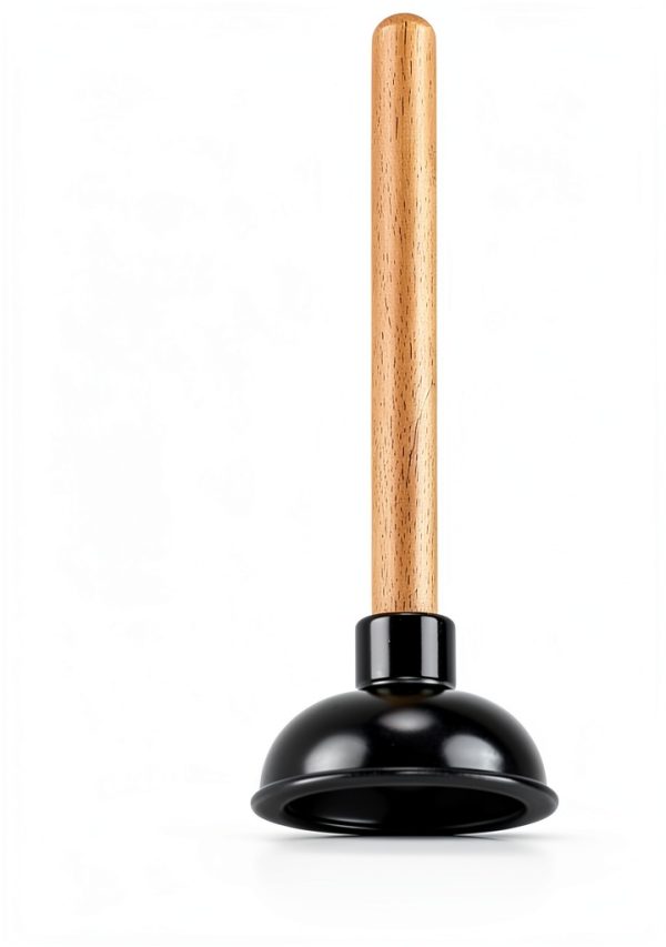 Small Drain Plunger Rocky Mountain Goods 4" Rubber Head 9" Wood Handle-0