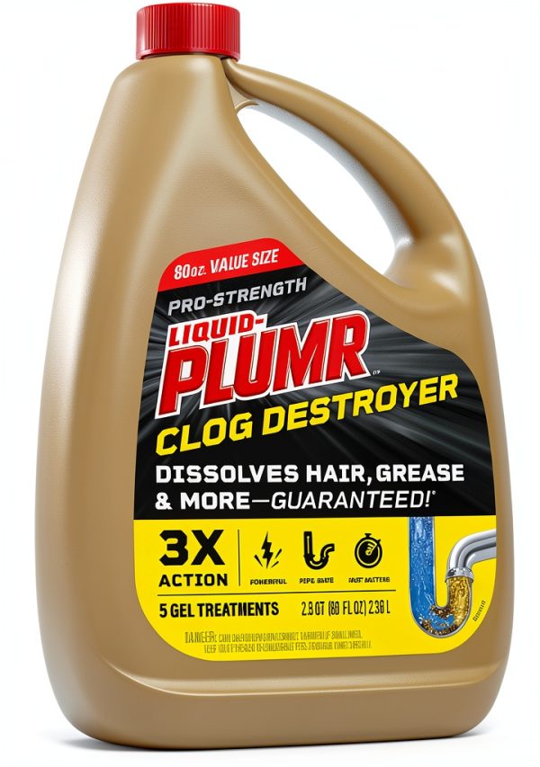 Clorox Liquid-Plumr Pro-Strength Clog Destroyer 80 oz Drain Cleaner-11